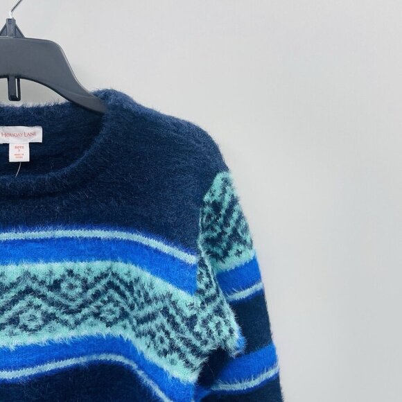 Holiday Lane Little Boys 7 Fair Isle Crewneck Long-Sleeve Sweater Blue $40 041 - Picture 5 of 9
